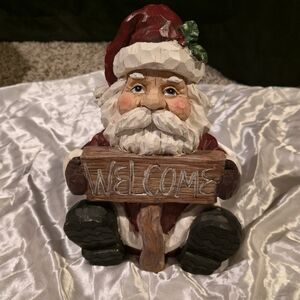 Santa Claus Welcome Sign Figurine